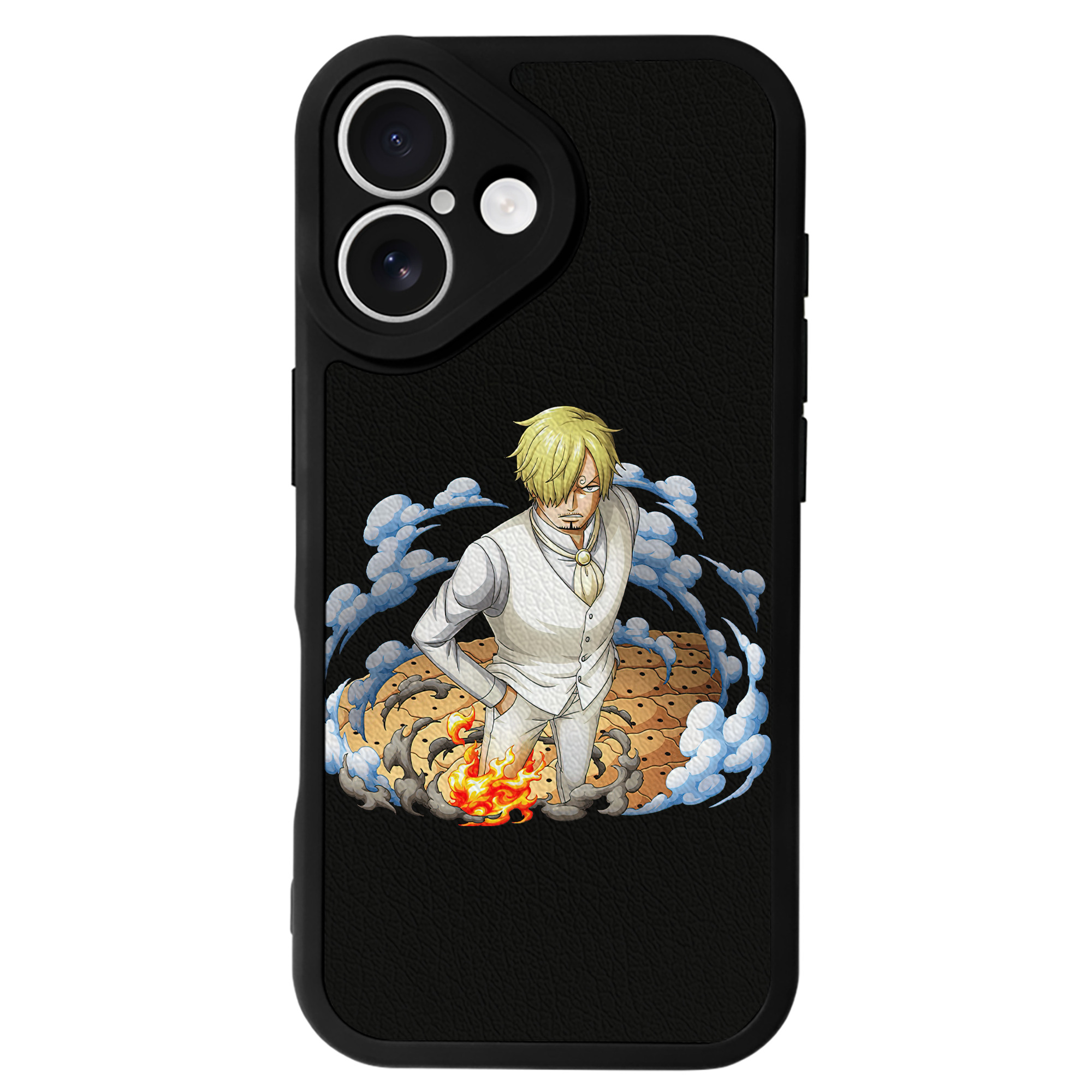 （画像用） ワンピース サンジ ONE PIECE Sanji 【iPhone 16シリーズ対応】シリコンスマホケース（レザー調） 材質：シリコン